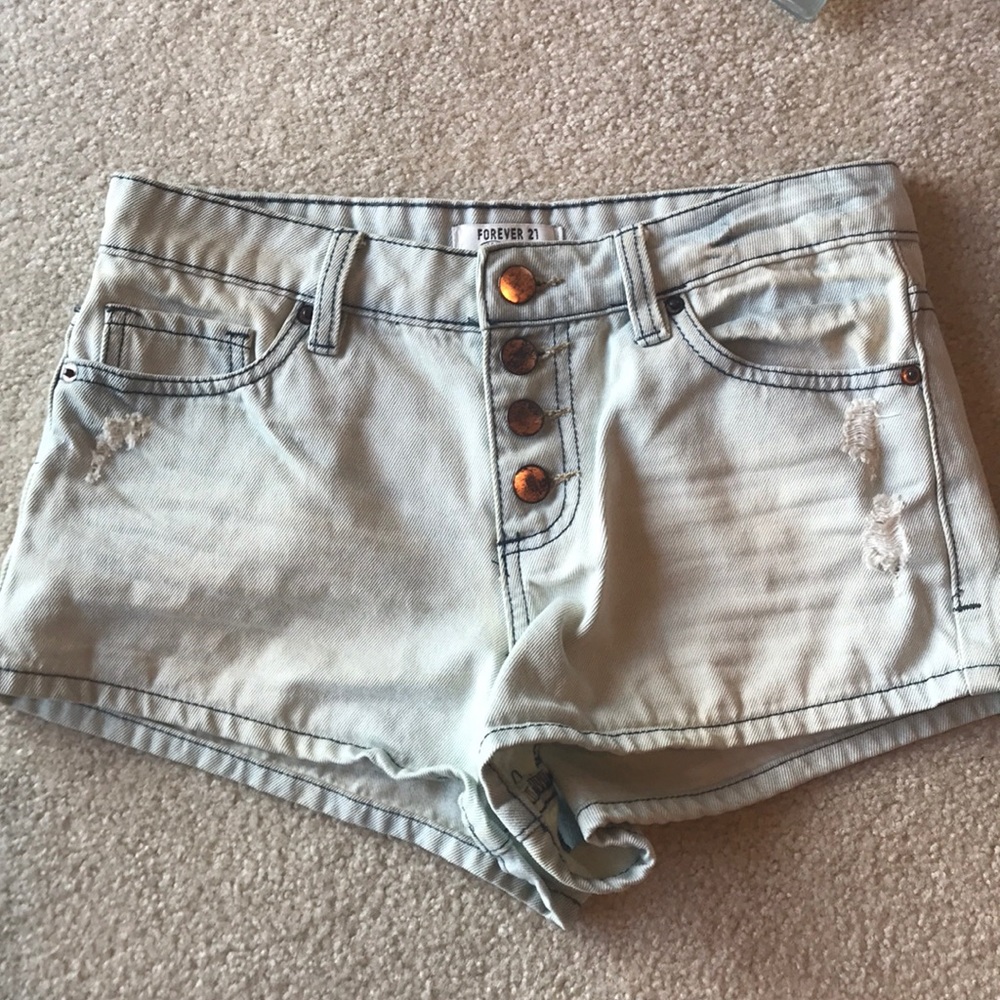 Forever 21 light wash denim shorts